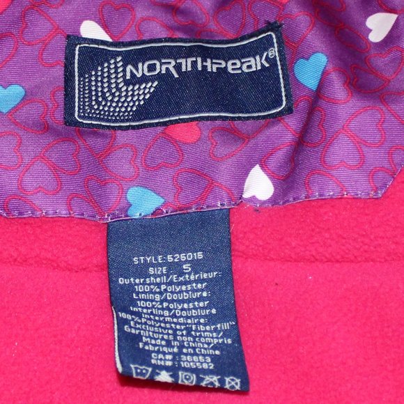 NorthPeak Girl Winter Jacket-  Size 5 (Purple) - Picture 6 of 8